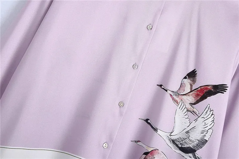BIRDS PRINT SHIRT