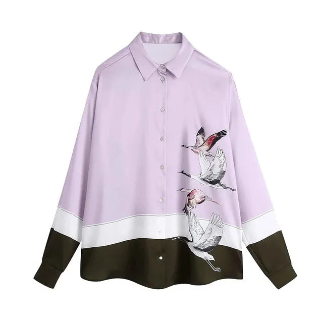 BIRDS PRINT SHIRT