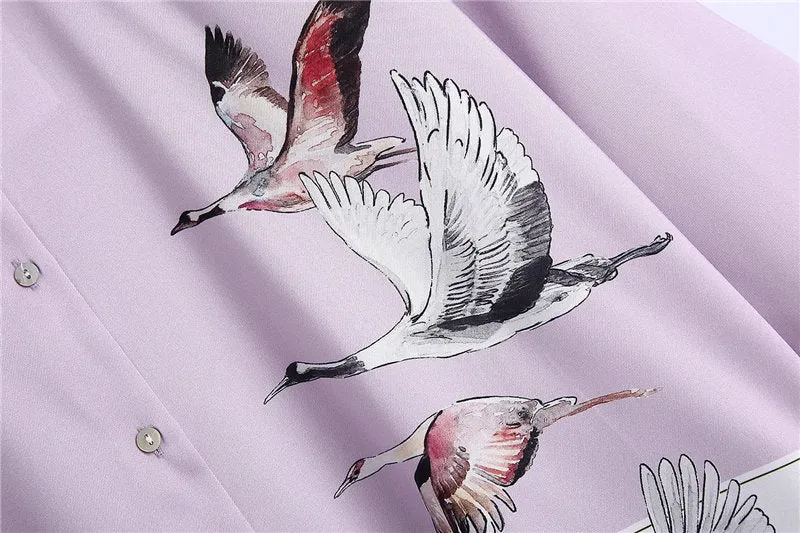 BIRDS PRINT SHIRT