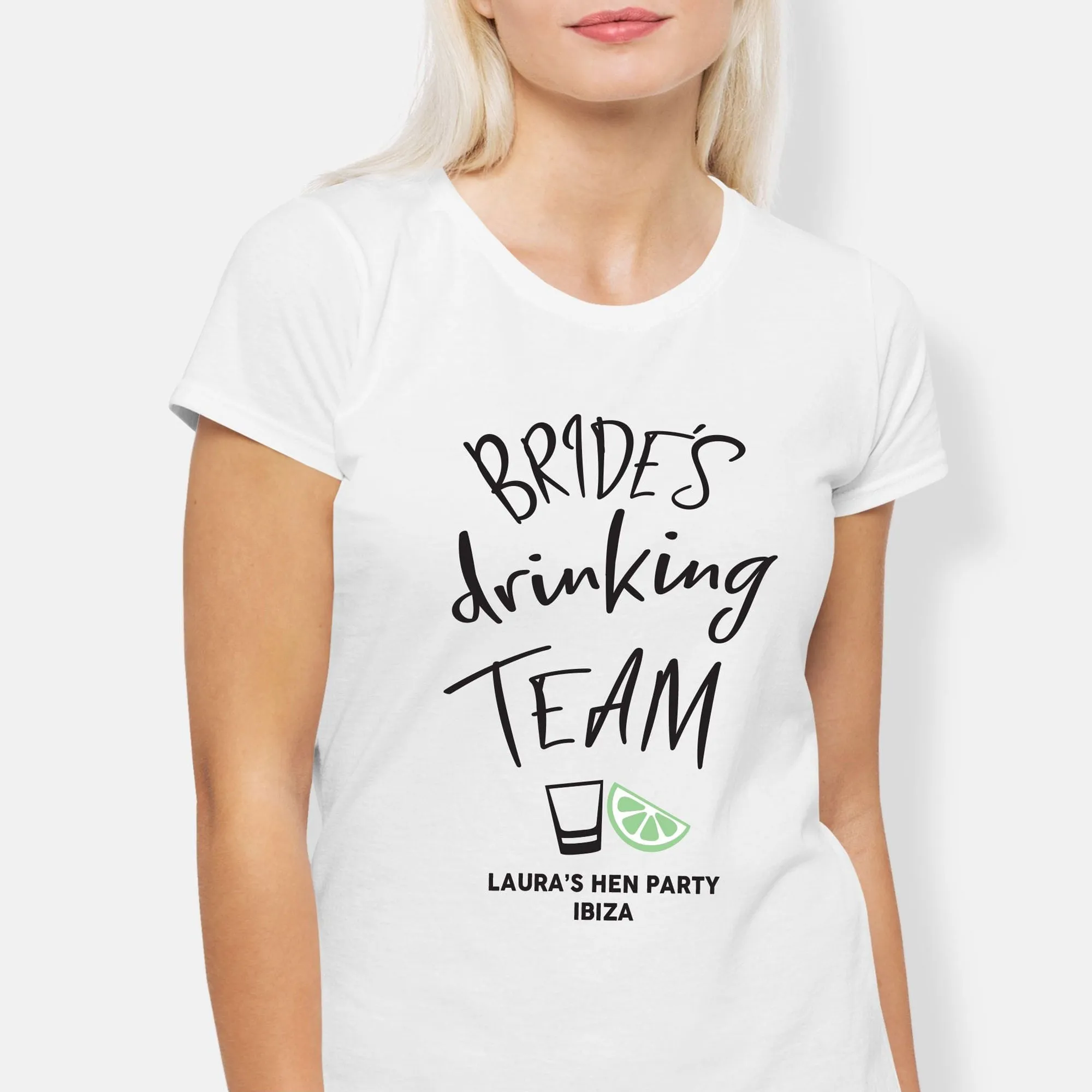 Bride's Drinking Team Personalised Hen T-Shirt