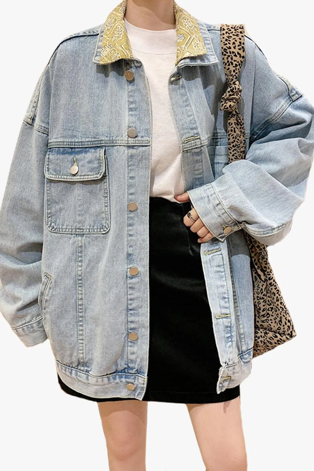 Double Collar Retro Denim Jacket