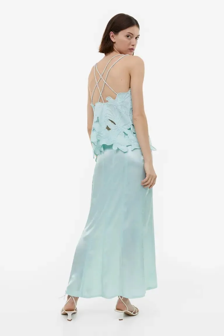 H&M Long Skirt, light turquoise