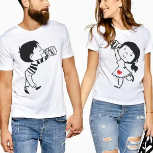 Les 2 T-shirt Couple Enfants Mignons