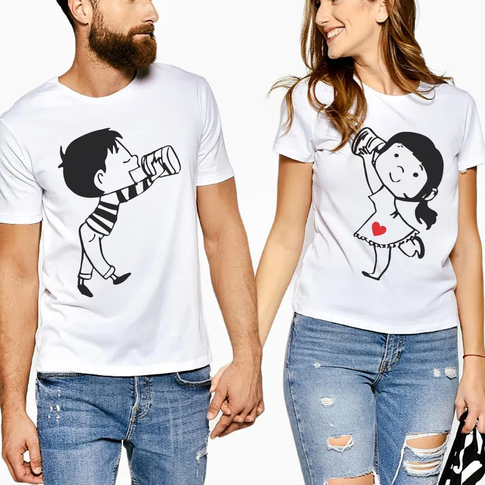 Les 2 T-shirt Couple Enfants Mignons