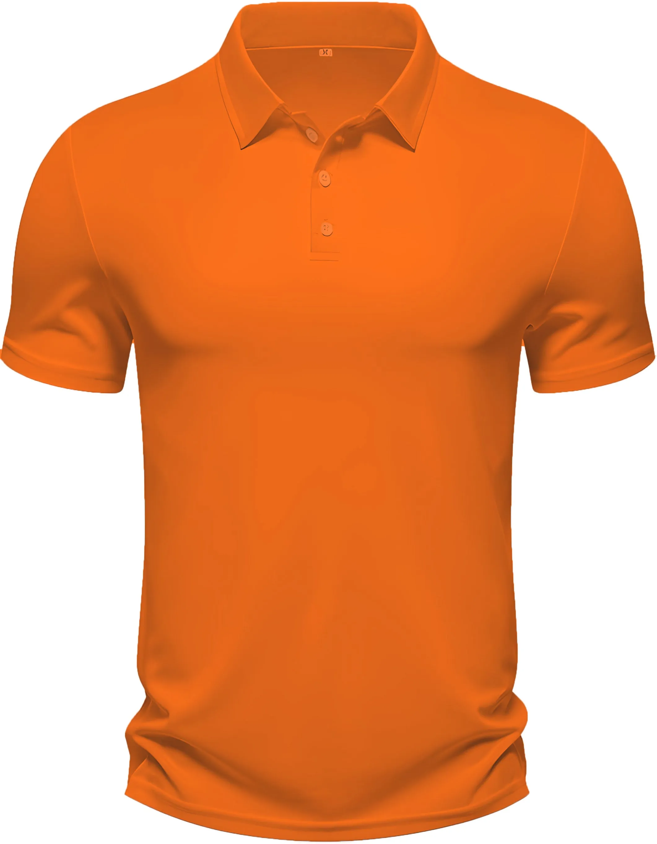 Men's Regular Fit Polo Neck Half Sleeve Solid Uniform T-Shirt | Polo T-Shirt for Men (Dark Orange)