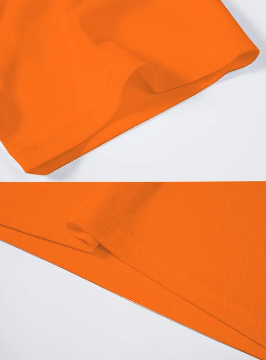 Men's Regular Fit Polo Neck Half Sleeve Solid Uniform T-Shirt | Polo T-Shirt for Men (Dark Orange)