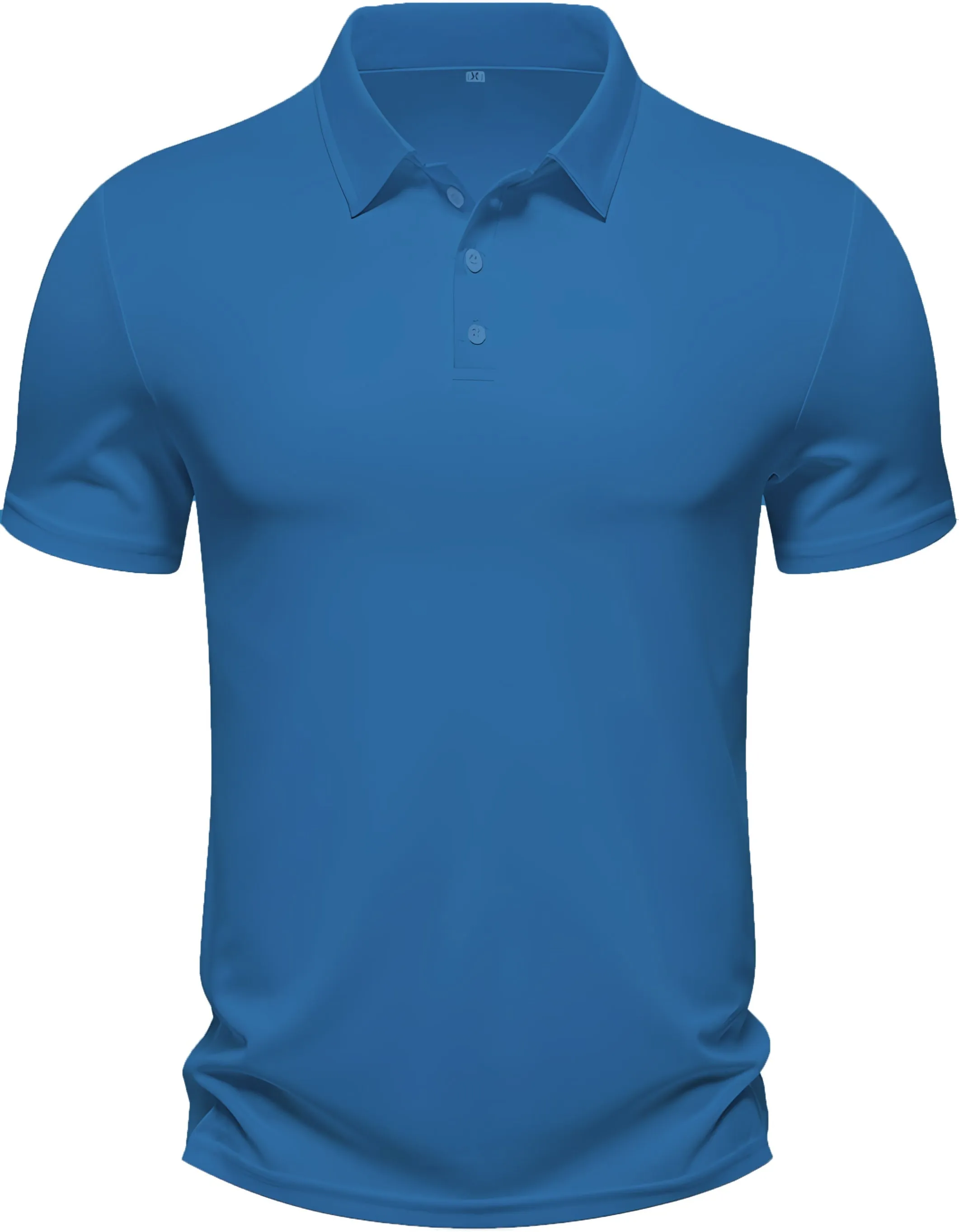 Men's Regular Fit Polo Neck Half Sleeve Solid Uniform T-Shirt | Polo T-Shirt for Men (Dark Sky Blue)