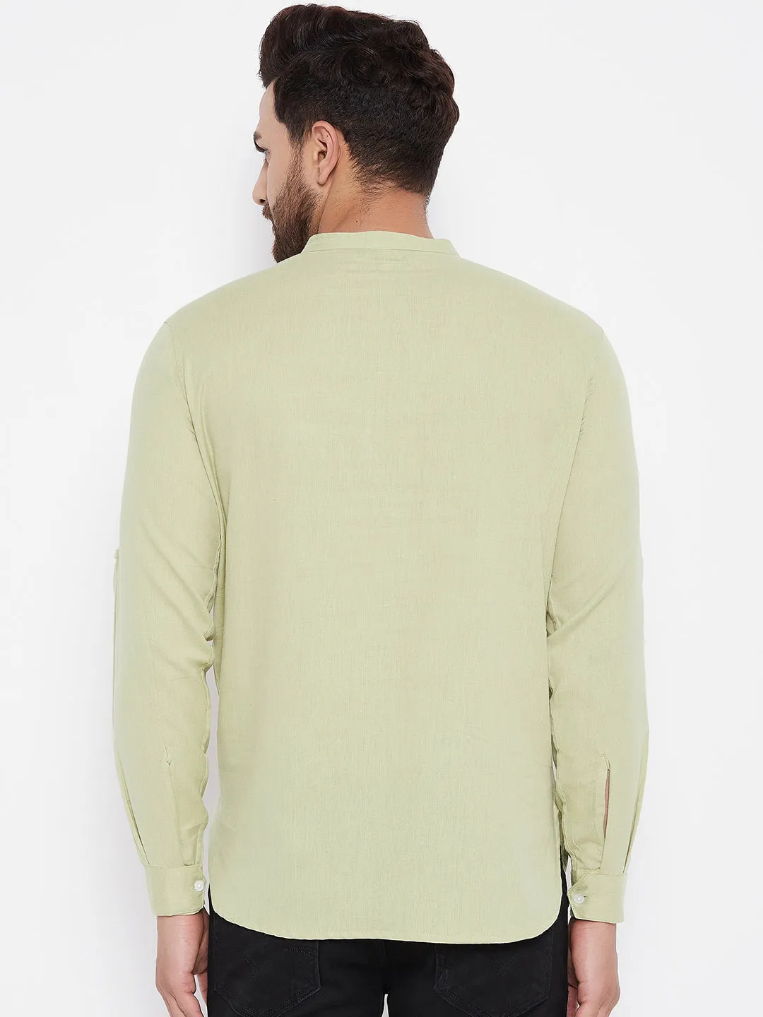 Men's Solid Linen Short Kurta - Even Apparels