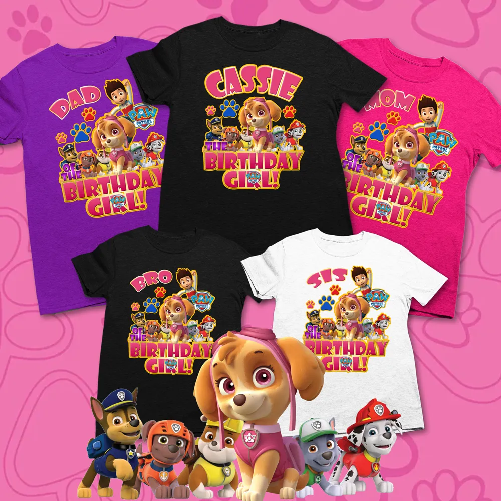Paw Patrol Birthday Girl Birthday Patrol Family Matching Shirts