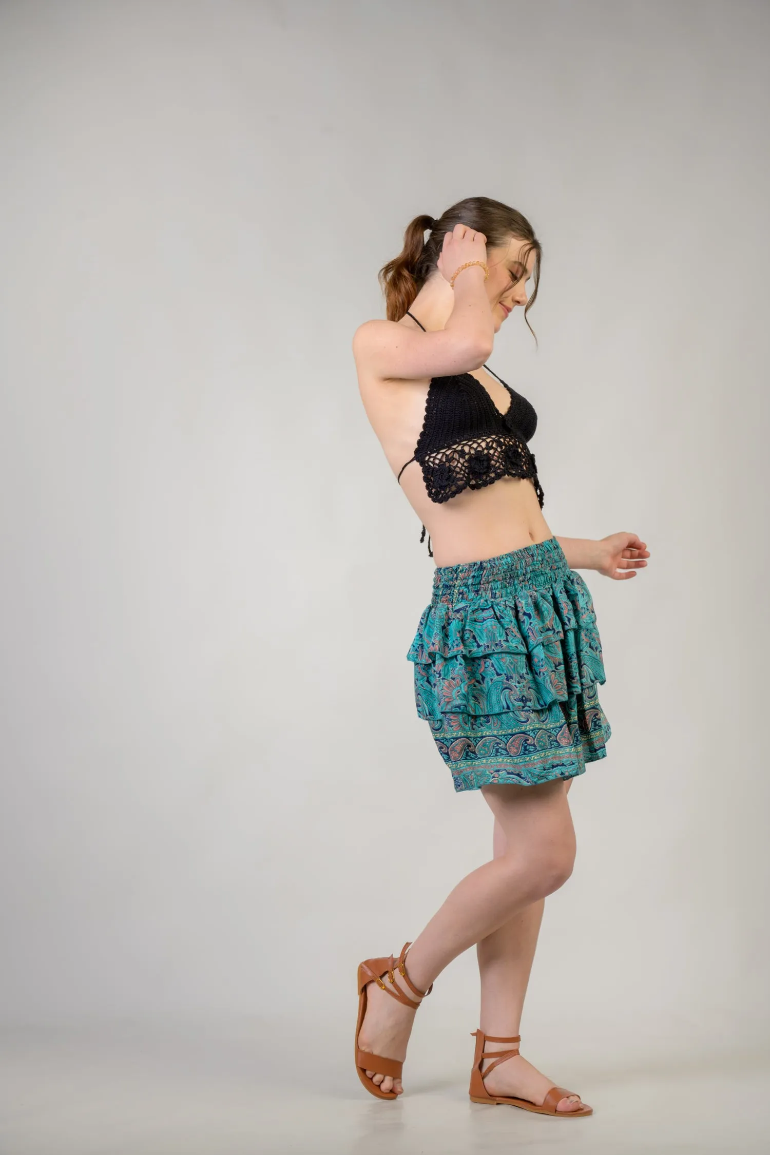 Rhea Layered Pattern Bobbin Skirt
