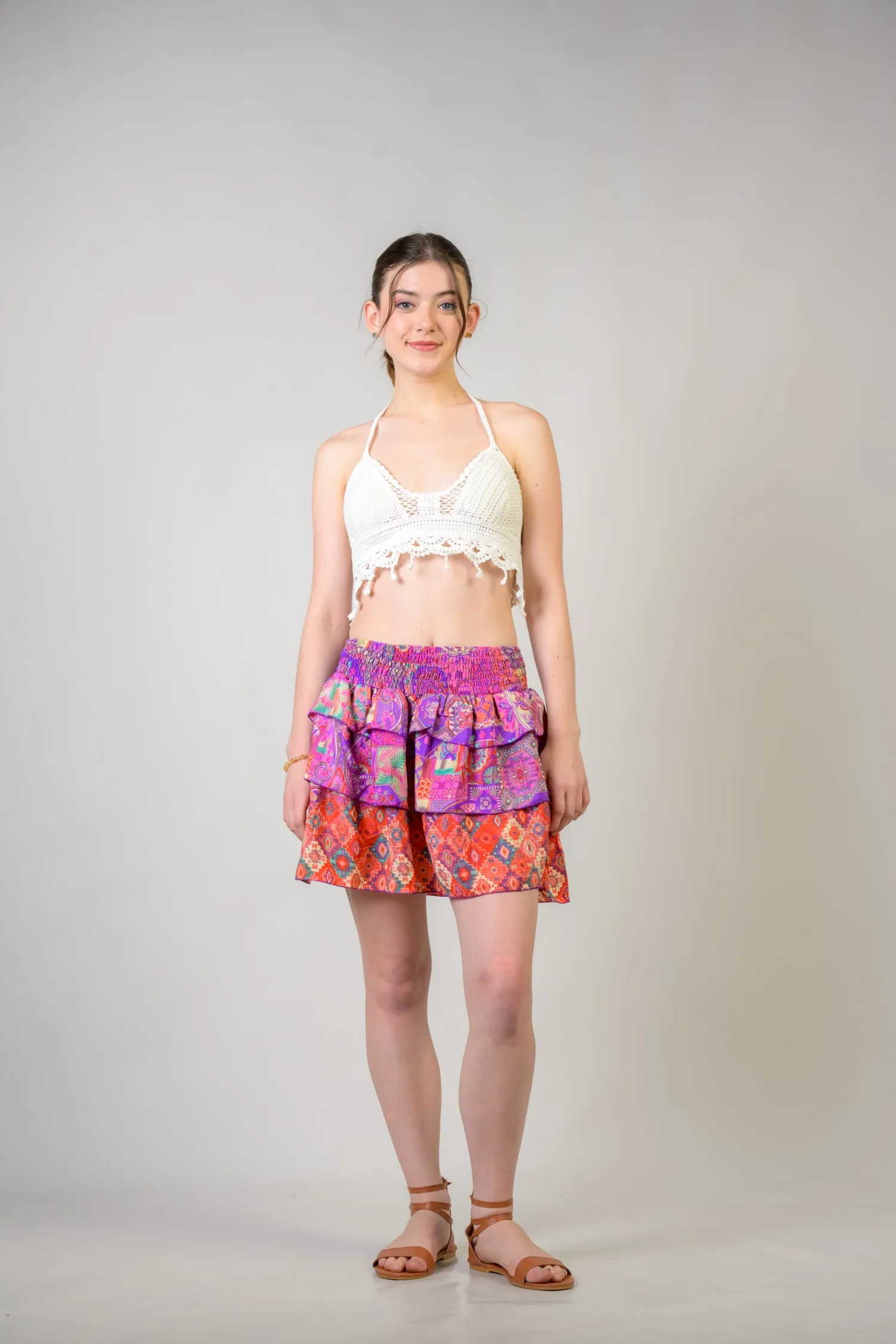 Rhea Layered Pattern Bobbin Skirt