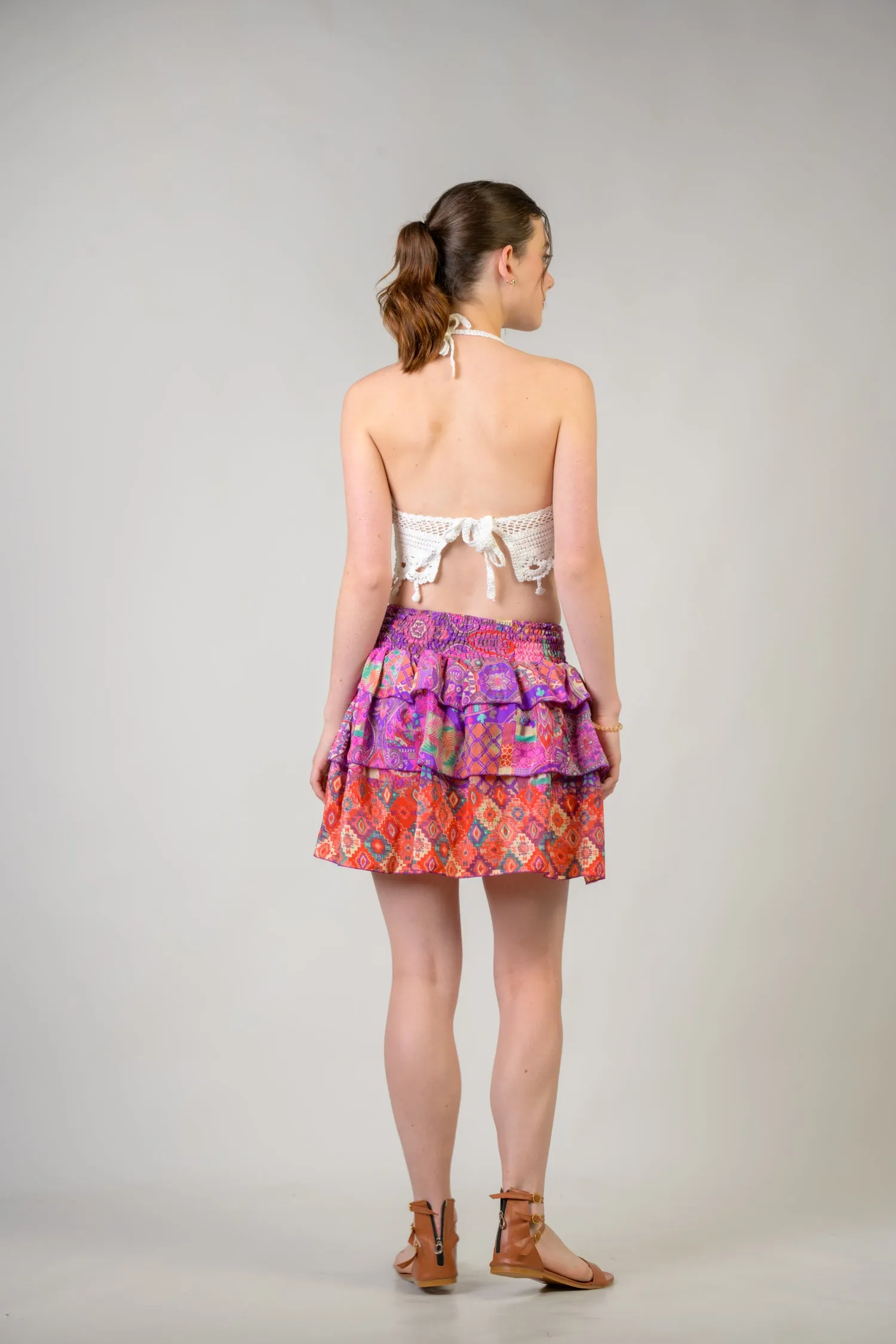 Rhea Layered Pattern Bobbin Skirt