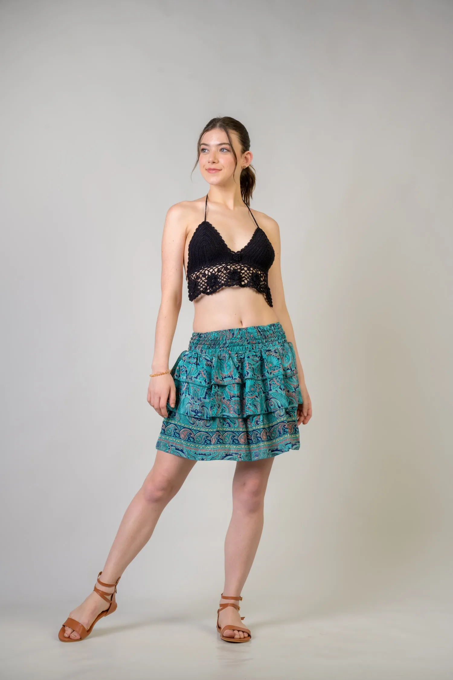 Rhea Layered Pattern Bobbin Skirt