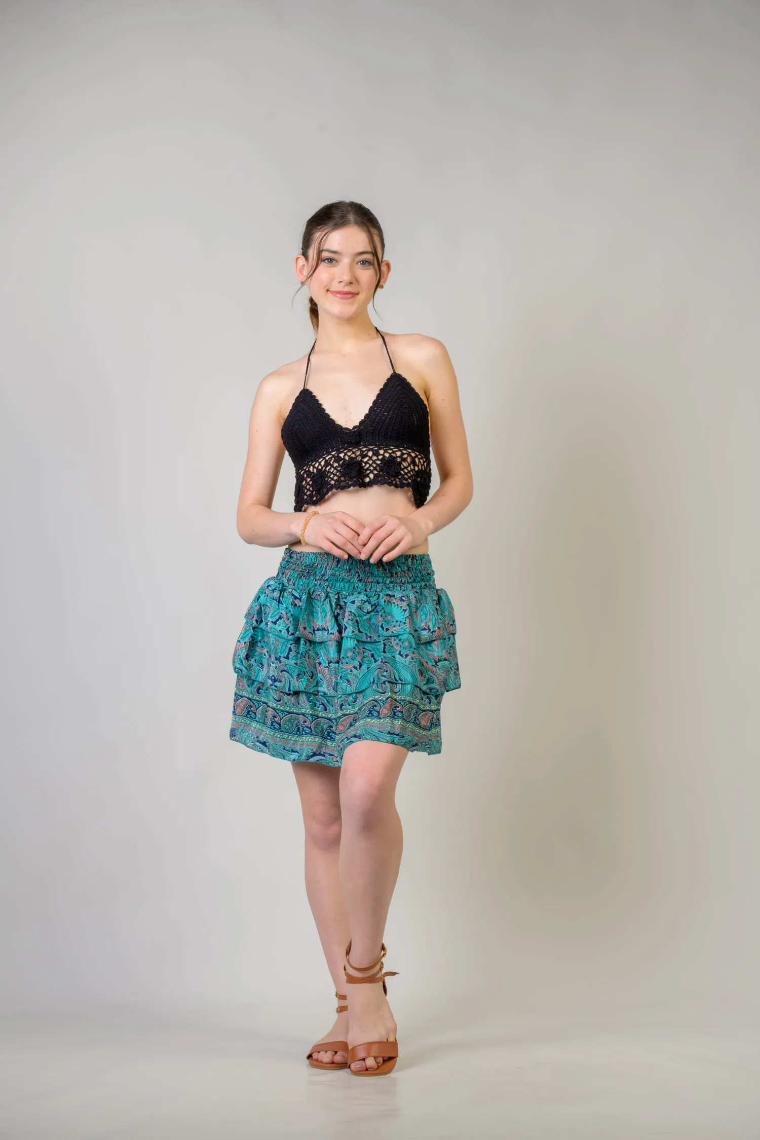 Rhea Layered Pattern Bobbin Skirt
