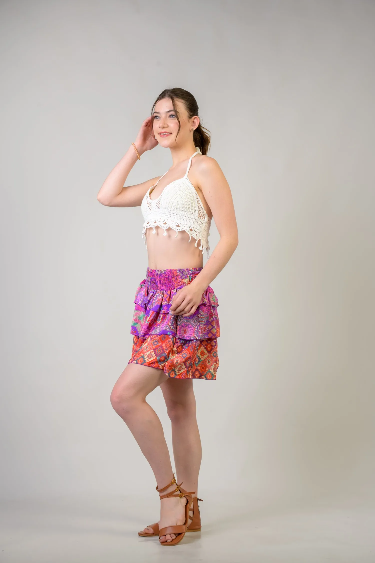 Rhea Layered Pattern Bobbin Skirt