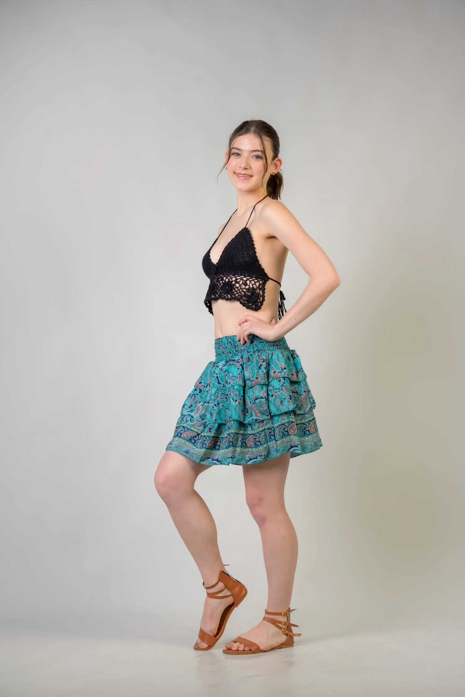 Rhea Layered Pattern Bobbin Skirt