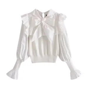 RUFFLED TRIMS BLOUSE