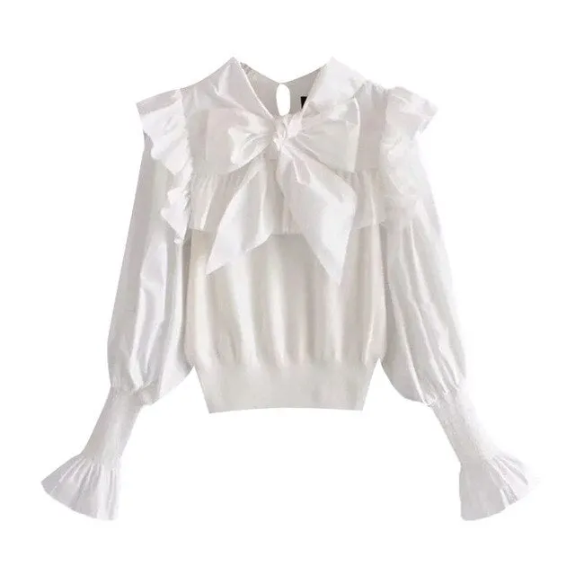 RUFFLED TRIMS BLOUSE