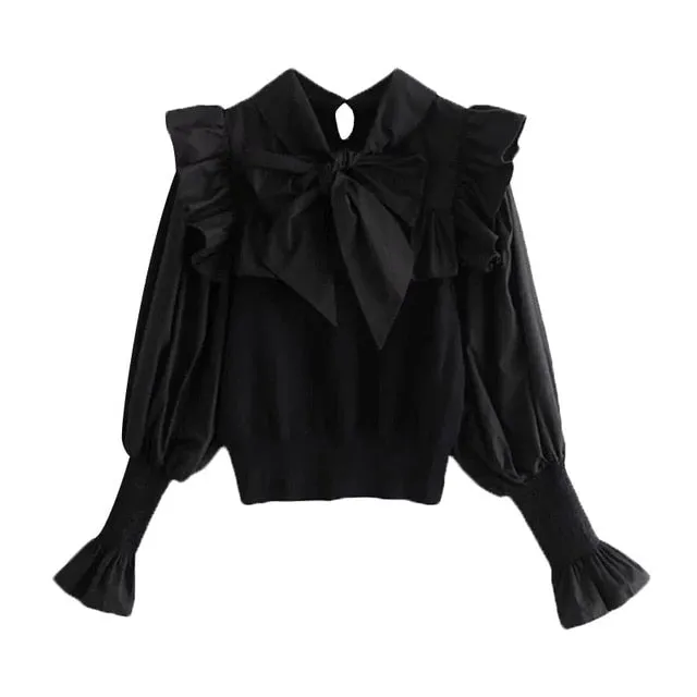RUFFLED TRIMS BLOUSE