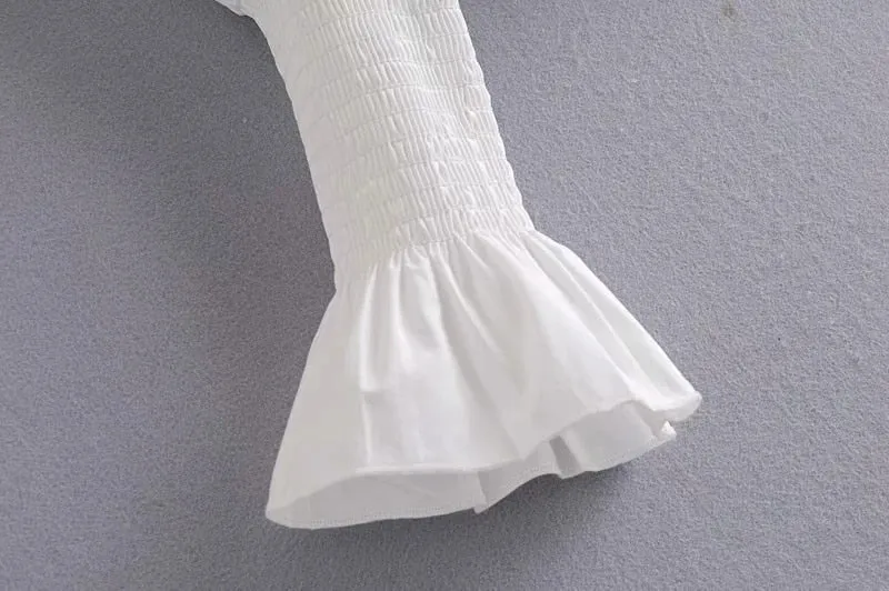RUFFLED TRIMS BLOUSE