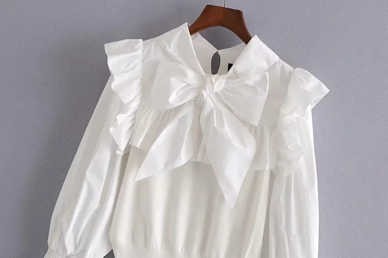 RUFFLED TRIMS BLOUSE