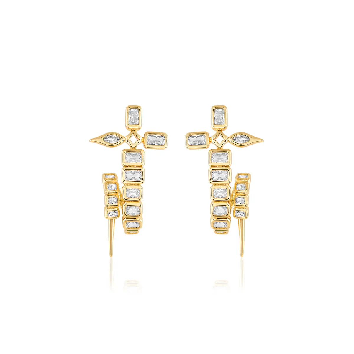 Tennis Twisted Sword Earrings