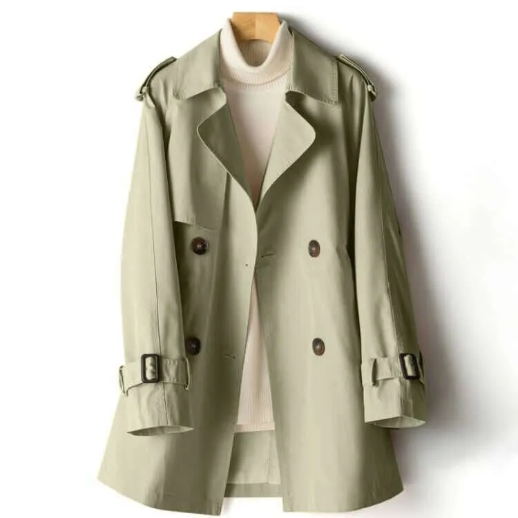 Women's Long Lapel Trench Coat: Stylish & Sophisticated Outerwear