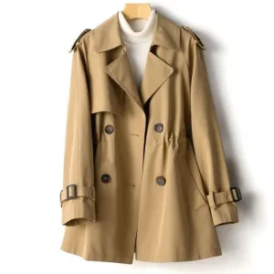 Women's Long Lapel Trench Coat: Stylish & Sophisticated Outerwear